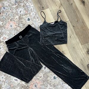 Juicy Couture Black Glitter Pajama Set